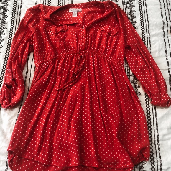 Polka Dot Motherhood Maternity Blouse - Picture 2 of 2